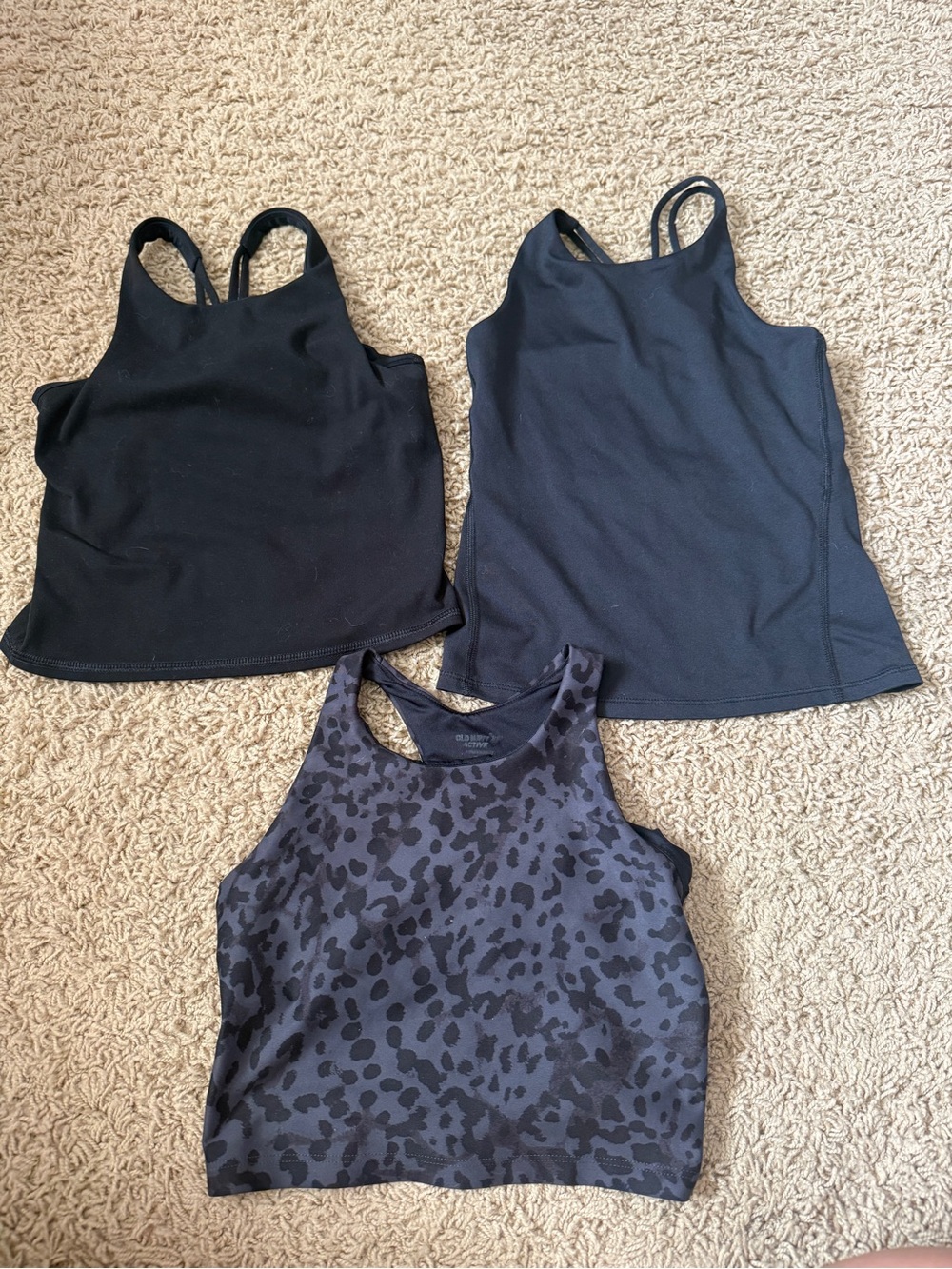 Girls Black & Charcoal Leopard activewear Tops - 3